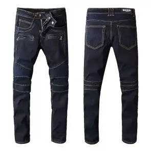 hommes balmain straight biker jeans hiphop pants mode blue